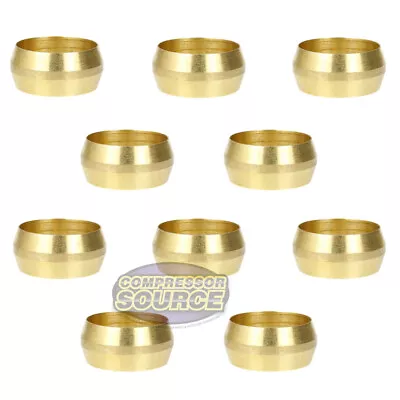 10 Pack 3/4  Compression Sleeve Solid Brass Ferrule For 3/4  Compression Tubing • $14.95