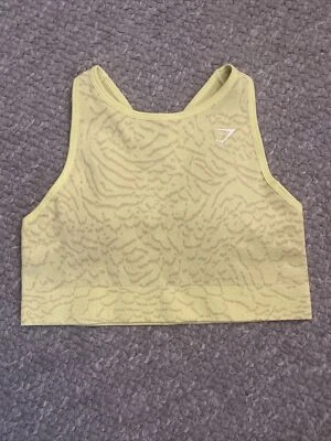 $14.99 • Buy Gymshark Women’s Adapt Seamless Crossover Sports Bra Hybrid Firefly Yellow