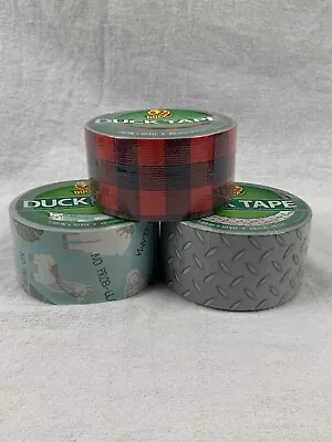 $19.99 • Buy 3 Rolls Designer Duck Tape  1.88 In. W X 10 Yd. L Diamond Plate,  Llama, Plad