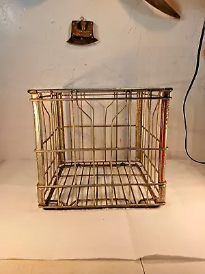 Vintage Meadow Gold Dairy 197o's Metal Wire Milk Crate 13  X 13  • $35