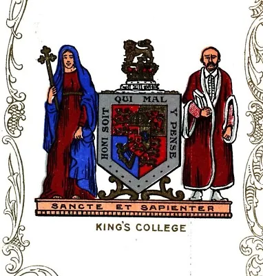 Honi Soit Qui Mal Y Pense Sancte Et Sapienter Kings College Heraldic Crest #13 • £5.38