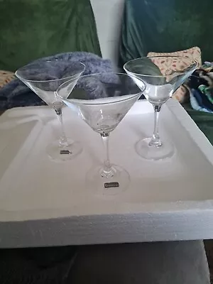 Spiegelau Cocktail Martini Cosmos Glasses Clear Crystal - Set Of 3 Signed • £12