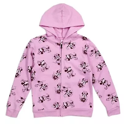 Disney Minnie Mouse Girls Lightweight Zip Up Hoodie Girls 4 5/6 6X Lavender • $19