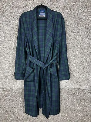 Vintage Sir Pendleton Black Watch Tartan Mens Robe Size XL RIPS STAINS • $39.99