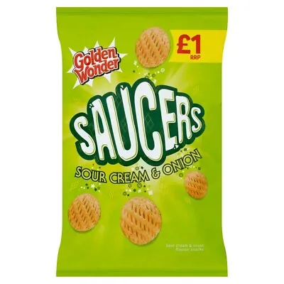 £14.99 • Buy Golden Wonder Saucers Sour Cream & Onion 65g Pm £1 X 15 Full Box Only £14.99