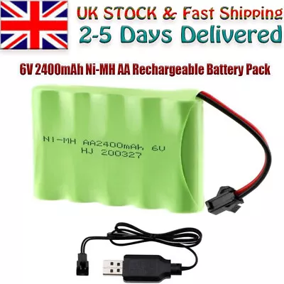 £15.99 • Buy 6V 2400mAh Ni-MH Battery Pack With SM-2P 2Pin Plug And USB Charger Cable For RC