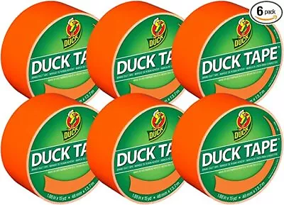 Duck # 1265019 Fluorescent Orange Printed Duct Tape 1.88  X 15 Yds -Case 6 Rolls • $33