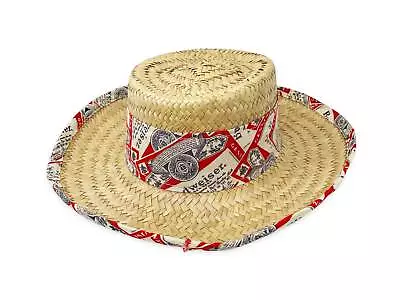 Vintage Budweiser Panama Hat 70s Straw King Of Beers Beach • $69.99