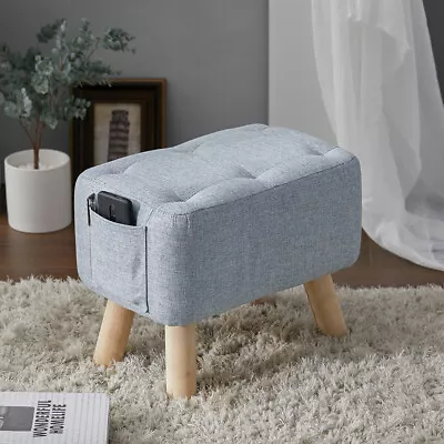 £23.95 • Buy Linen Ottoman Footstool Pouffe Bench Foot Stool Living Room Bedroom Hallway Seat