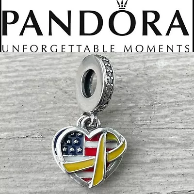 Pandora Military Support Our Troops Yellow Ribbon Charm • $55