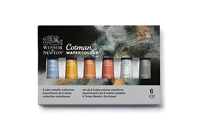 Winsor & Newton Cotman Metallic Watercolour Set Of 6 X 8ml Tubes • £16.29