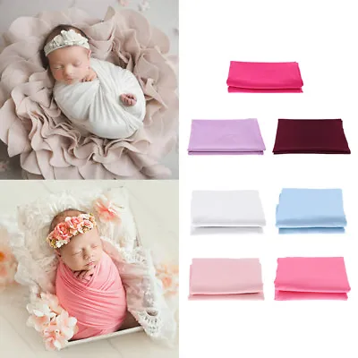 £7.52 • Buy Stretch Newborn Photography Wrap Blanket For Photo Shooting Baby Photo Props