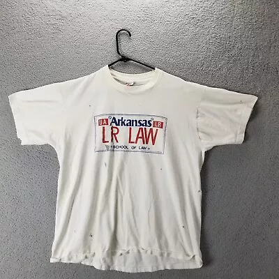 Vintage Arkansas Law School Shirt XL Trashed Distressed Made USA License Plate • $14.93