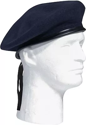 Wool Monty Beret With Drawstring Military Army Uniform Elite Tactical Black Trim • $18.99