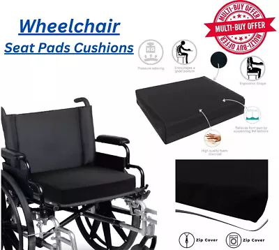 Wheelchair Seat Pad Support Chairs Cushion Pressure Relief Memory Foam UK • £14.49