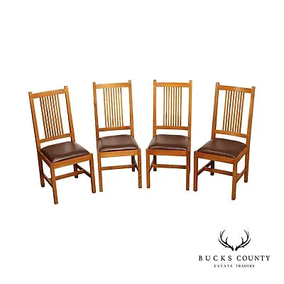 Stickley Mission Collection Set Of Four Spindle Dining Chairs • $2295