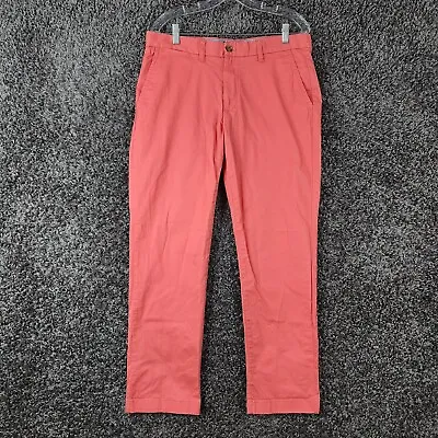 Tommy Hilfiger Mens Pink Straight Leg Chino Custom Fit Pants Size 34x30 • $14.99
