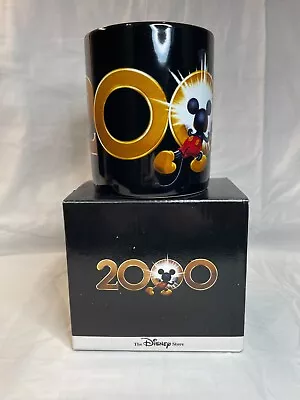 Disney Welcomes 2000 Black Coffee Mug Mickey Mouse Disney Store WITH BOX! • $19.99