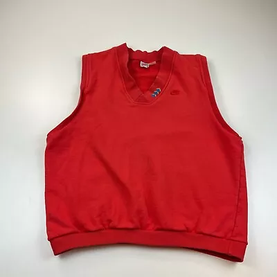 Vintage Nike Tennis Sweater Vest Mens Extra Large Red V Neck 90's Swoosh Casual • $29.99