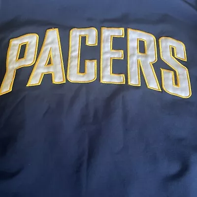 Majestic Mens Indiana Pacers NBA Basketball Zip Embroidered Stitched Jacket  LT • $29.95