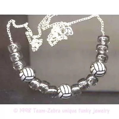 Funky VOLLEYBALL NECKLACE Team Sport Referee Player Gift Novelty Costume Jewelry • $6.97