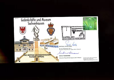 2001 Sachsenhausen Cover Signed By Sir Paul Lever KCMG & M.E.W. Tidnam MBE. • £0.99