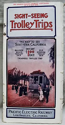 Pacific Electric Railroad Sight Seeing Trolley Trips Brochure Guide 1912 Vintage • $9.99
