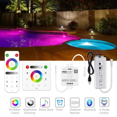 60LED/M 10FT~300FT Wall Mounted Remote Waterproof RGB LED Strip Light W/ 12V PSU • $57