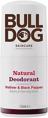Bulldog Skincare Vetiver And Black Pepper Roll On Natural Deodorant White 75 M • £4.94