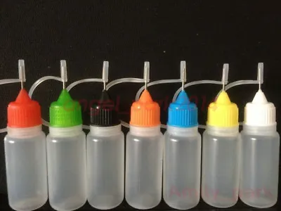 100pcs 3-50ML Empty Plastic Squeezable Dropper Bottle Needle Tips LDPE • $2.83