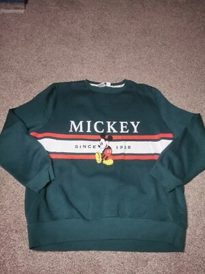 £11.95 • Buy Disney Mickey Mouse Sweatshirt Green Size L 14/16 Women's 
