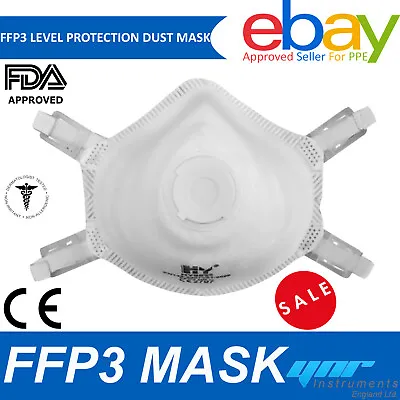 £7.99 • Buy FFP3 Face Mask Cup Dust Masks Valved P3 N99 Disposable Respirator Protected 
