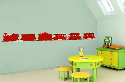£13.21 • Buy TRAIN OF 5 CARRIAGES CHILDREN Wall  Sticker DECOR Girls Boys Decal