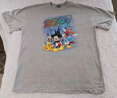 $14.99 • Buy 2007 Disneyland Disney World Dreams Florida Goofy Donald Mickey T-shirt Size XL
