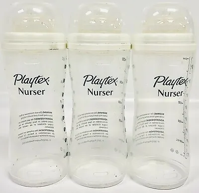 3 Playtex 8-10oz Nurser Drop-In Baby Bottles W/ Silicone Slow Flow Nipples New • $12.91