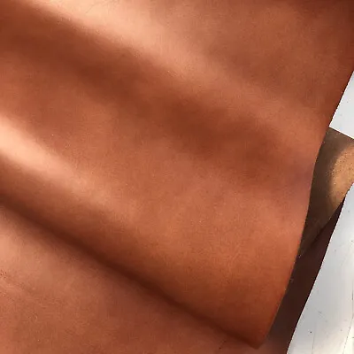 Tan Brown Smooth ITALIAN Veg Tan Full Grain 100% Real Cowhide Leather Sheets • £8.65