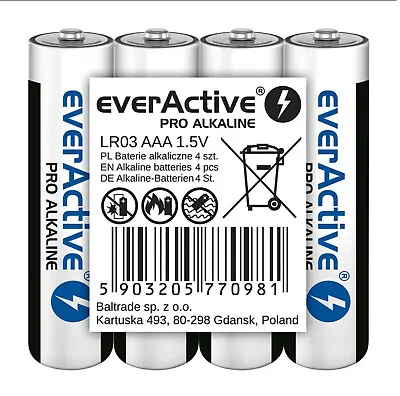 50x Everactive Pro Alkaline LR03 AAA 15V Battery 4er Pack Sealed • $36.11