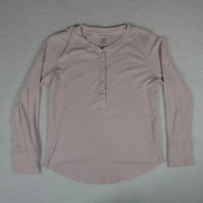 Gap Maternity Top Women Size Medium Light Pink Long Sleeve W Buttons • $4.98