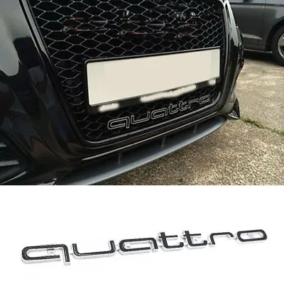£15.98 • Buy Quattro Logo Grill Badge Emblem Fit For Audi A1 A3 A4 A5 A6 A7 A8 S4 RS3 RS4 Q7