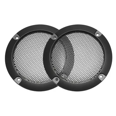 Speaker Grill Cover 3 Inch 95mm Mesh Circle Subwoofer Guard Black 2pcs • $7.67