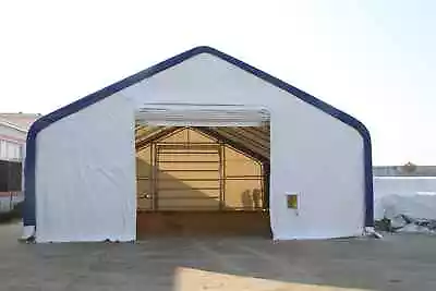 Double Truss Fully Enclosed Storage Shelter-40'X64'X23' Heavy Duty 23oz Fabric • $19700