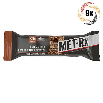 9x Bars MET-Rx Big 100 Peanut Butter Pretzel Meal Replacement Energy Bar 3.52oz • $41.79