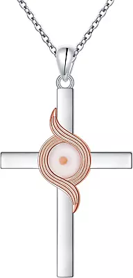 Mustard Seed Cross Necklace 925 Sterling Silver Christian Faith Pendant Gifts • $93.56