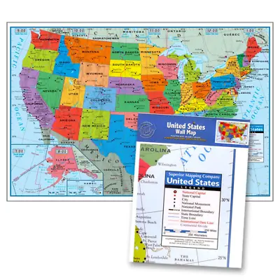 Large Map Of United States (USA) - Poster Size 40  X 28  - Brand New! - Wall Map • $5.50