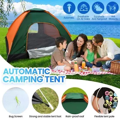 3-4 Man Person Pop Up Tent Instant Camping Festival Family Picnic Beach Tent • $34.97