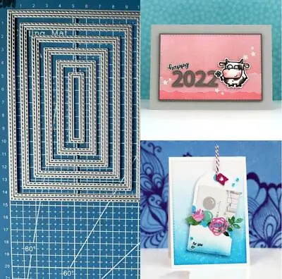 Stitched Rectangles Metal Cutting Dies Scrapbooking Embossing Paper Card Stencil • $6.92
