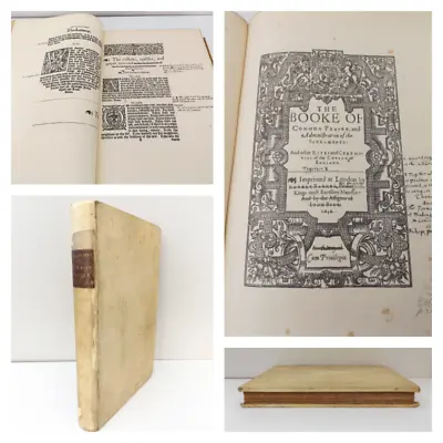 1871 FAC-SIMILE Of The 1661 BLACK-LETTER PRAYER-BOOK Folio VELLUM BINDING Bible • $87.03