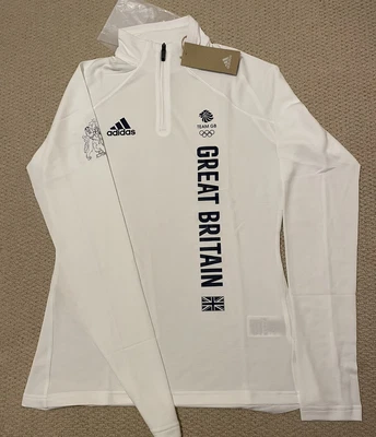 £17.50 • Buy Adidas Team GB Half Zip Long Sleeve Top Women’s 14 / M Olympics Great Britain