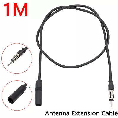 100cm Auto Universal Car Antenna Extension Cord Male Female AM/FM Radio Cable US • $8.54