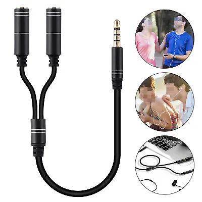 $3.29 • Buy 3.5mm Male To 2 Female Audio Y Splitter Headphone Cable Stereo AUX Jack Adapter